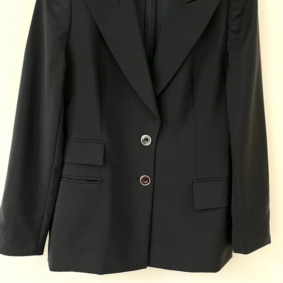Escada Margaretha Ley Black Classic Tailored Jacket Womens 38 US 8 Wool Mohair - Picture 6 of 16